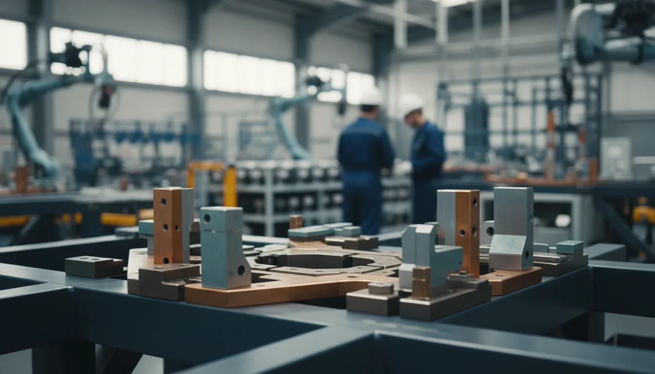 Montagevorrichtung mit geometrischen Führungen und Farbcodierung zur Fehlervermeidung in der Produktion